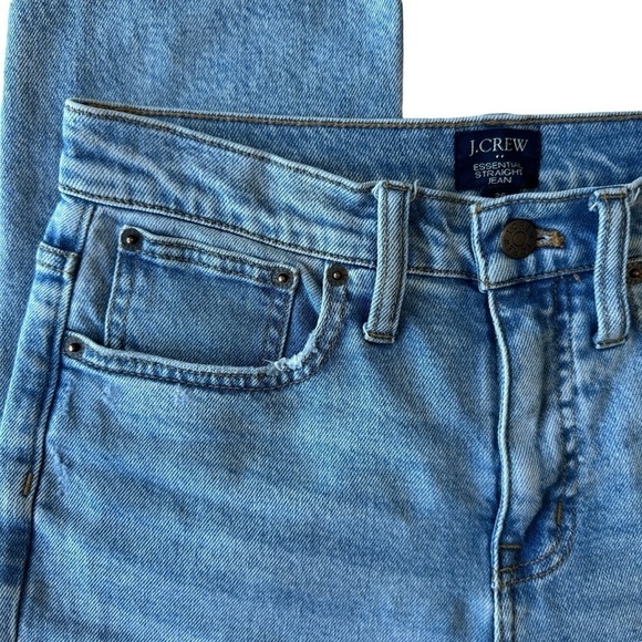 WOMEN'S J.CREW ESSENTIAL STRAIGHT LEG JEANS  #BF852 LIGHT WASH ALL-DAY STRECH - Picture 3 of 16